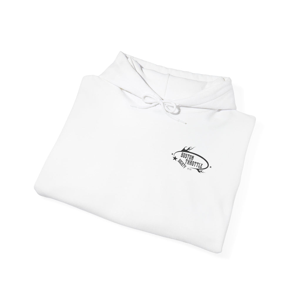 Boston Throttle Society Hoodie — Vintage Motorcycle Club Pullover