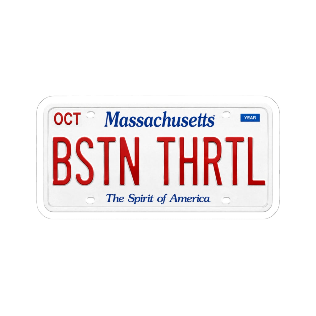 License Plate Sticker — “BSTN THRTL”