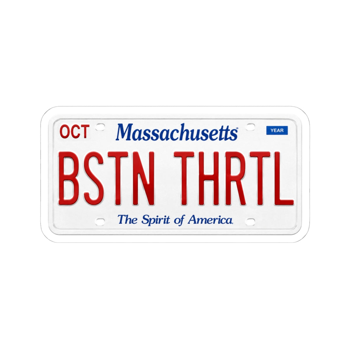 License Plate Sticker — “BSTN THRTL”