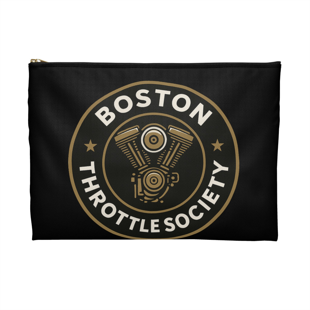 Boston Throttle Society Accessory Pouch | Motorcycle Engine Logo