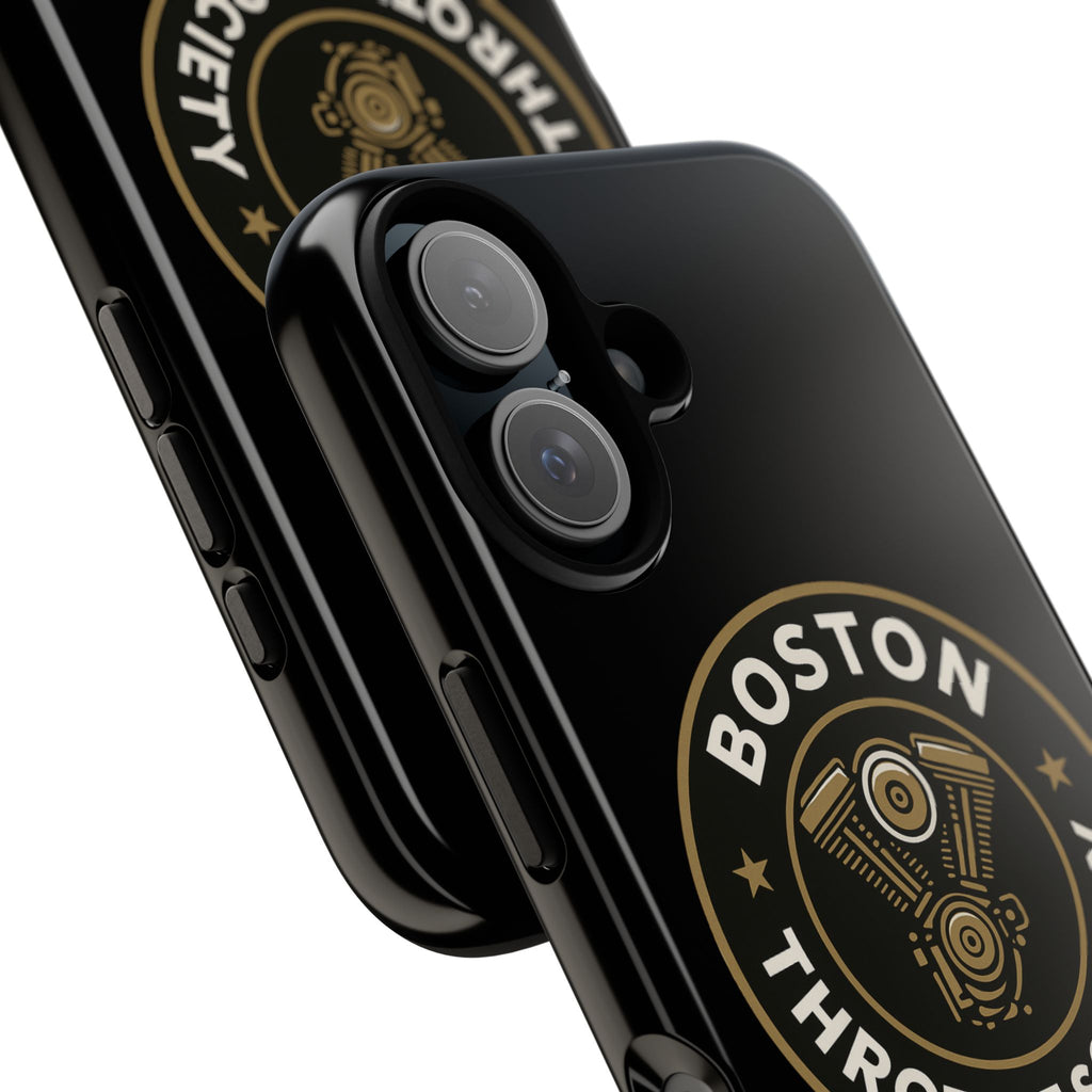 Boston Throttle Society phone case | motorcycle engine emblem