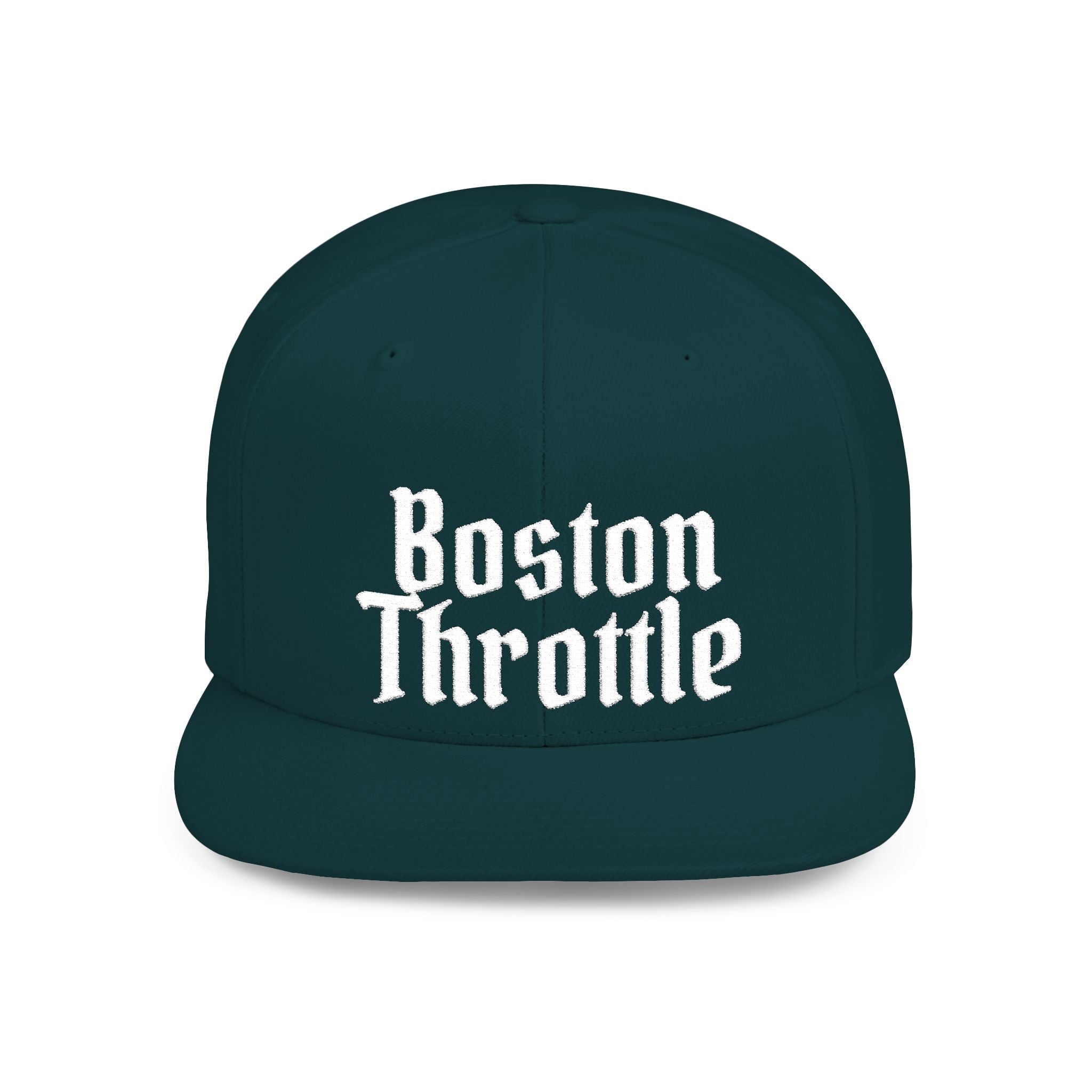 Boston Throttle Flat Bill Snapback Hat