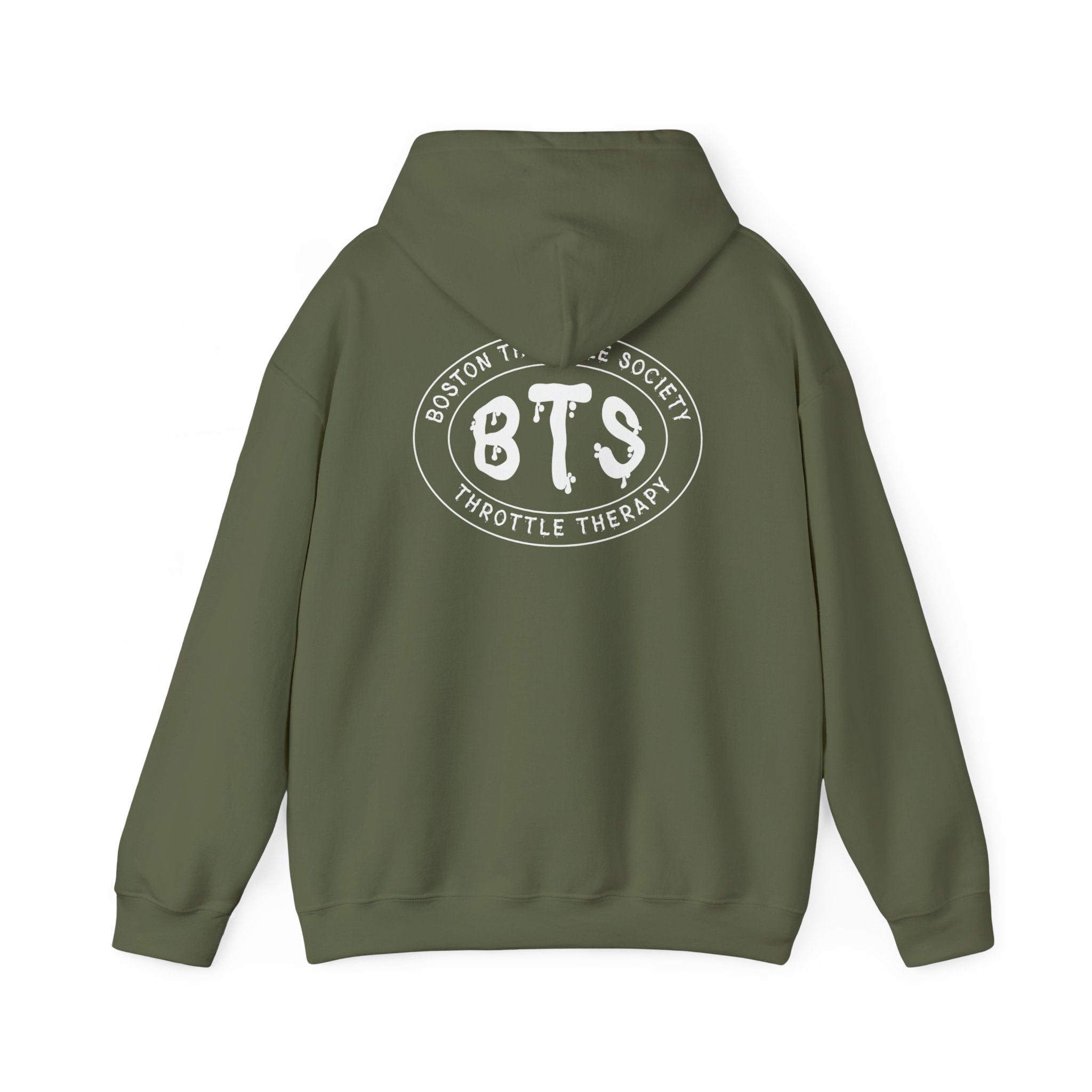 BTS Boston Throttle Society logo Hoodie | Motorcycle Club Graphic Pullover