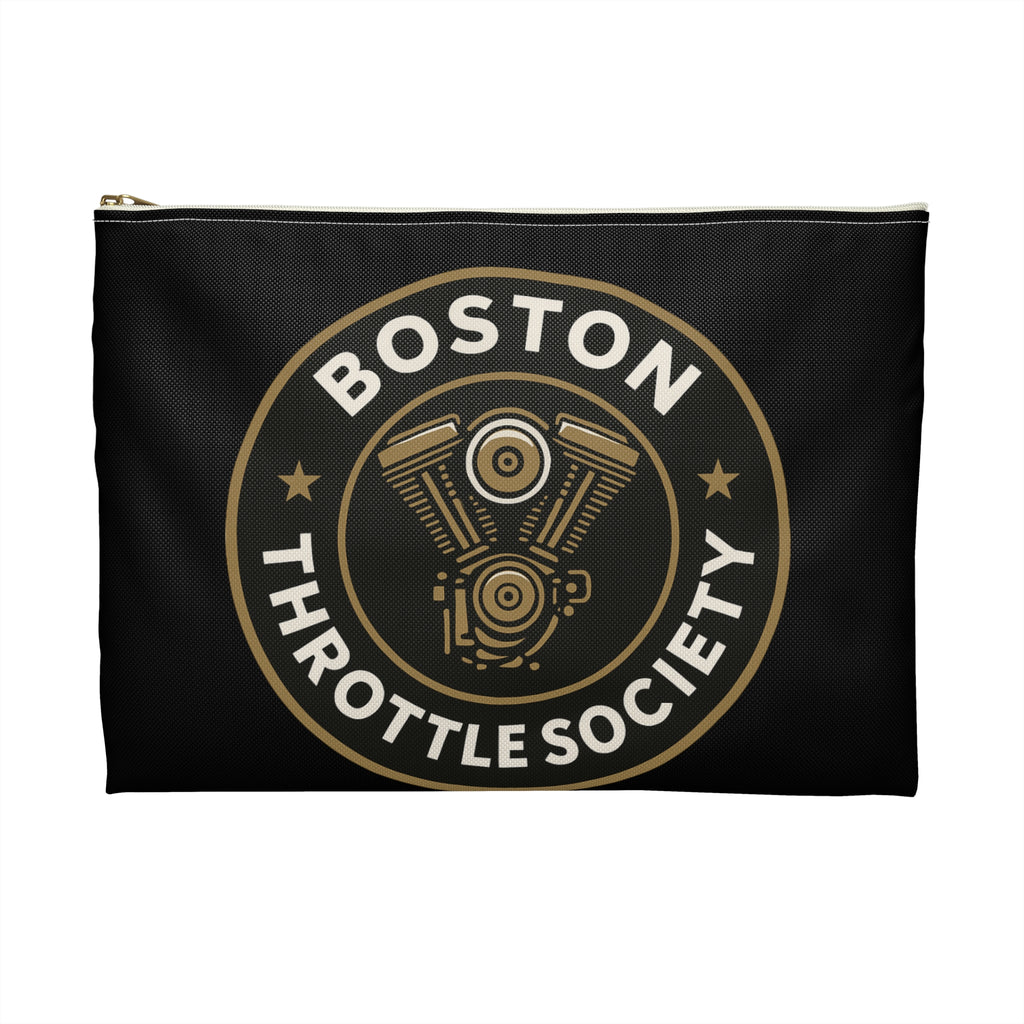 Boston Throttle Society Accessory Pouch | Motorcycle Engine Logo