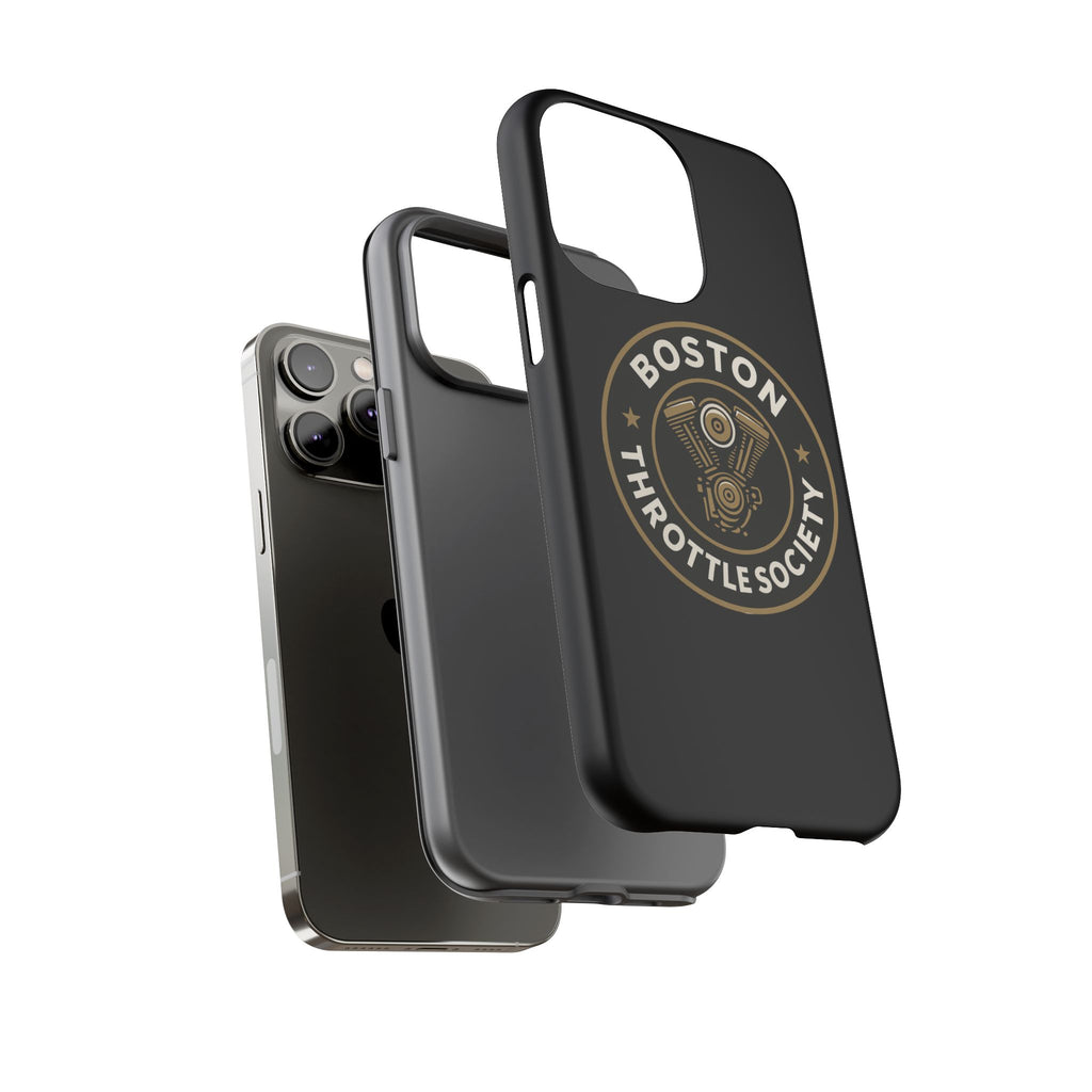 Boston Throttle Society phone case | motorcycle engine emblem
