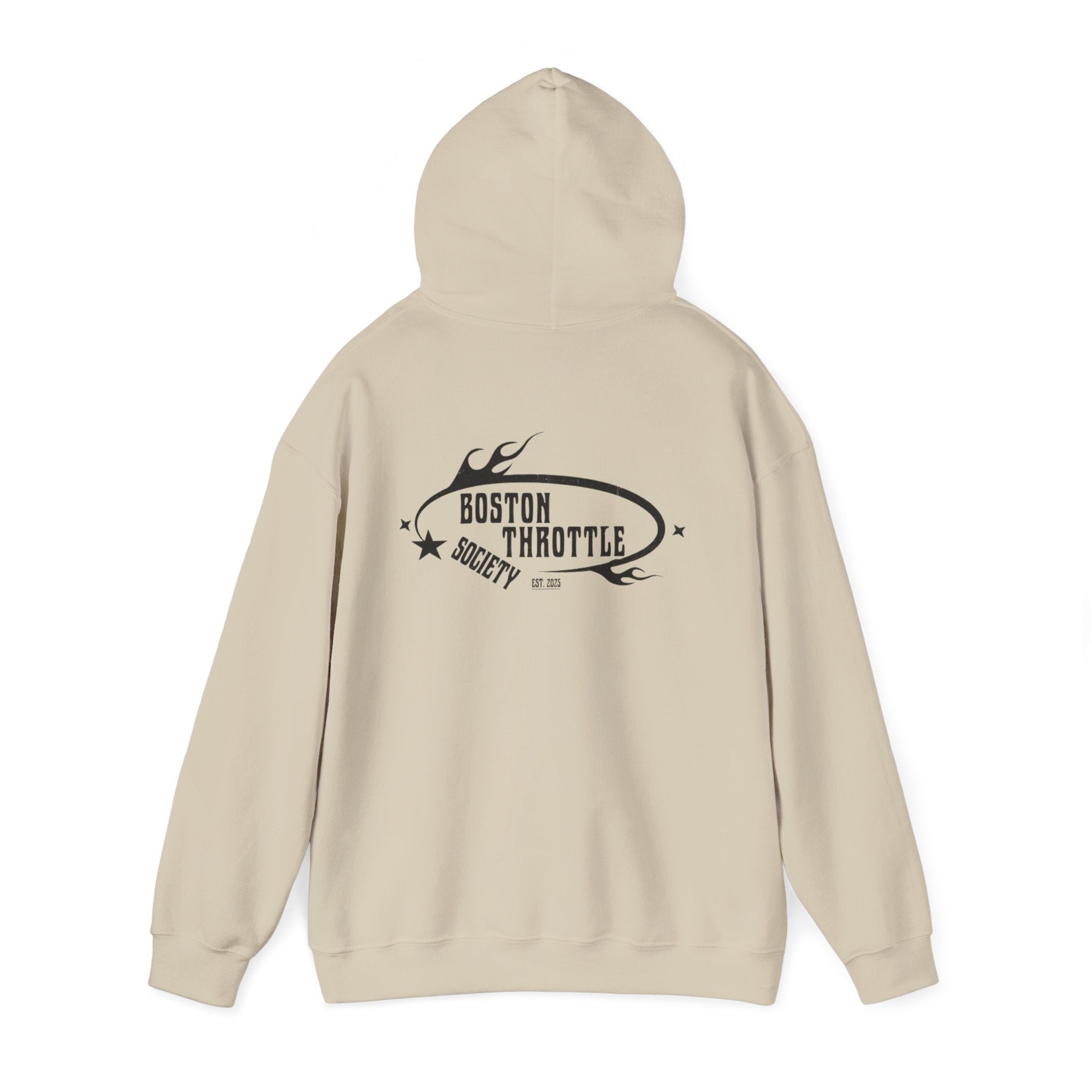 Boston Throttle Society Hoodie — Vintage Motorcycle Club Pullover