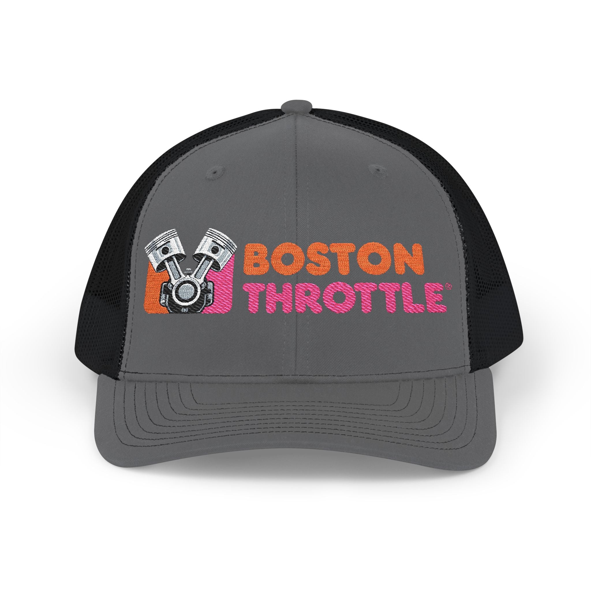 Boston Throttle Embroidered Trucker Hat