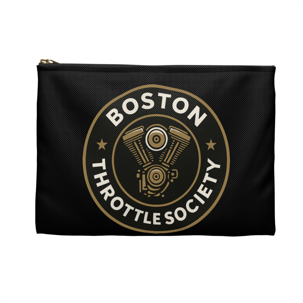 Boston Throttle Society Accessory Pouch | Motorcycle Engine Logo