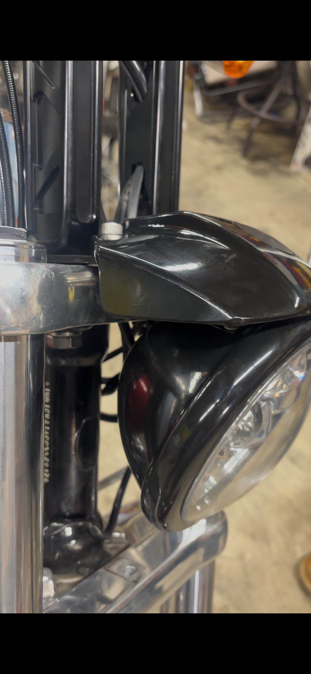 Iron Heart Cycles’ Top Mount Headlight Relocation Bracket